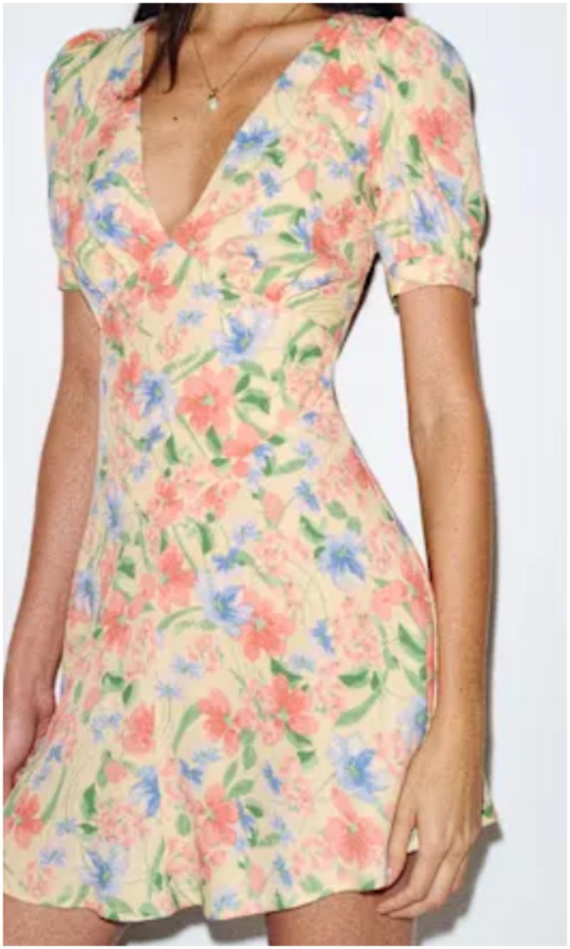Reformation Naira Mini Dress Yellow - Size 4